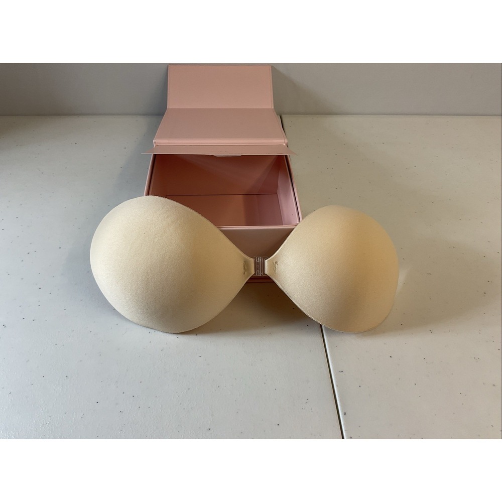 Boomba Women's Front‎ Clasp Magic Padded Sticky Bra EH6 Beige Size D - Picture 4 of 6